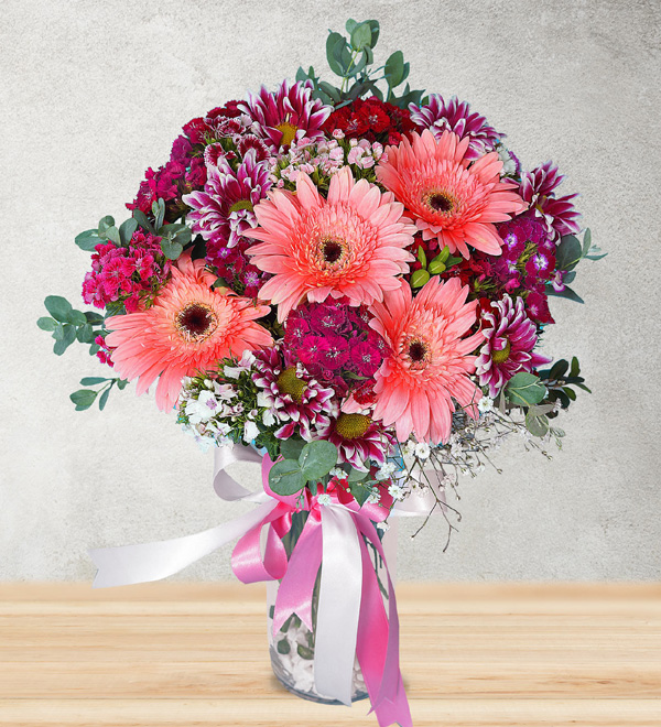 Seasonal Flowers in Vase