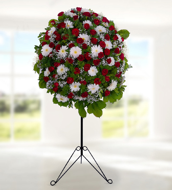 Red Rose Basket Stand