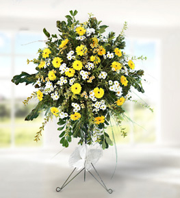 White-Yellow Basket Stand (wrought iron)