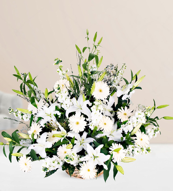 Lilium Gillyflower Gerberas in Basket