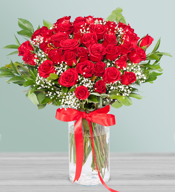 41 Red Roses in Vase