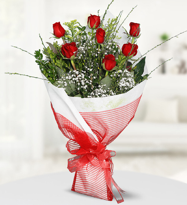 Bouquet of 7 Red Roses
