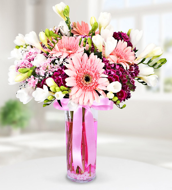 Pink Gerberas Arrangement