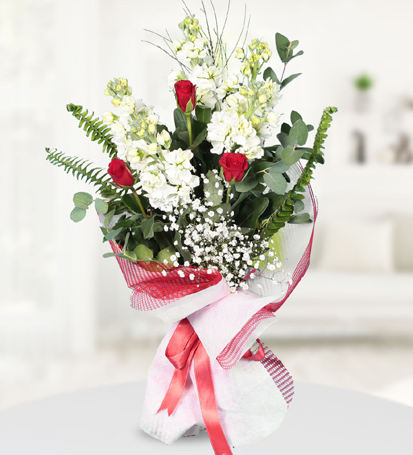 Bouquet of Gillyflowers and Roses