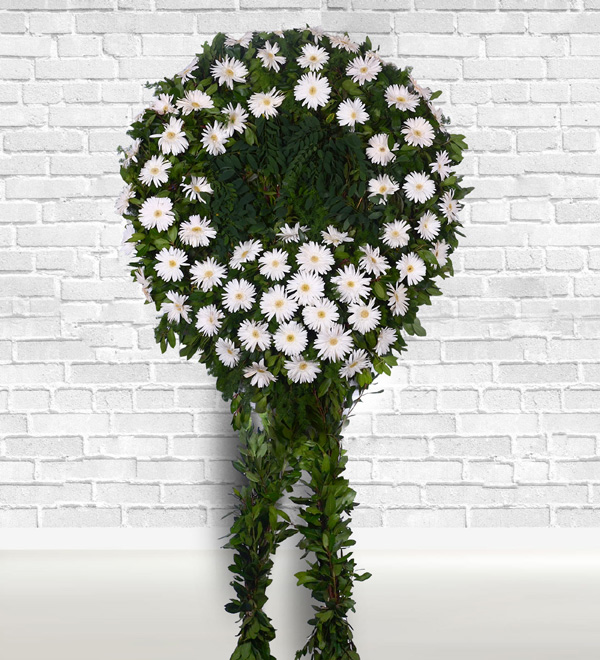 White Gerberas Wreath for Ceremonies