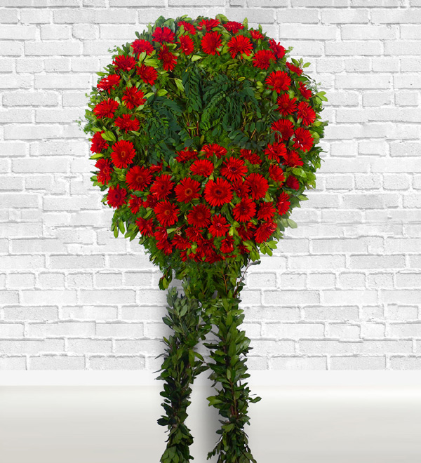 Red Gerberas Wreath for Ceremonies
