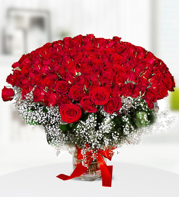 301 Red Rose Vase