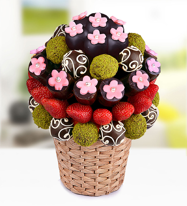 Flower Fruit Gift Basket