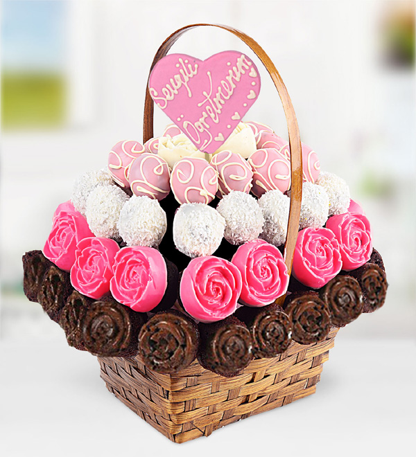Sweet Roses Basket