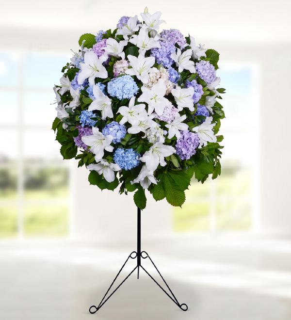Liliums and Hortensia Basket Stand