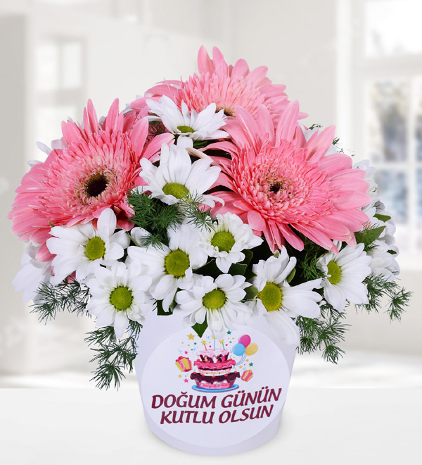 Birthday Themed Gerberas And Daisies