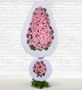 Pink Gerberas Basket Stand (double-decked)