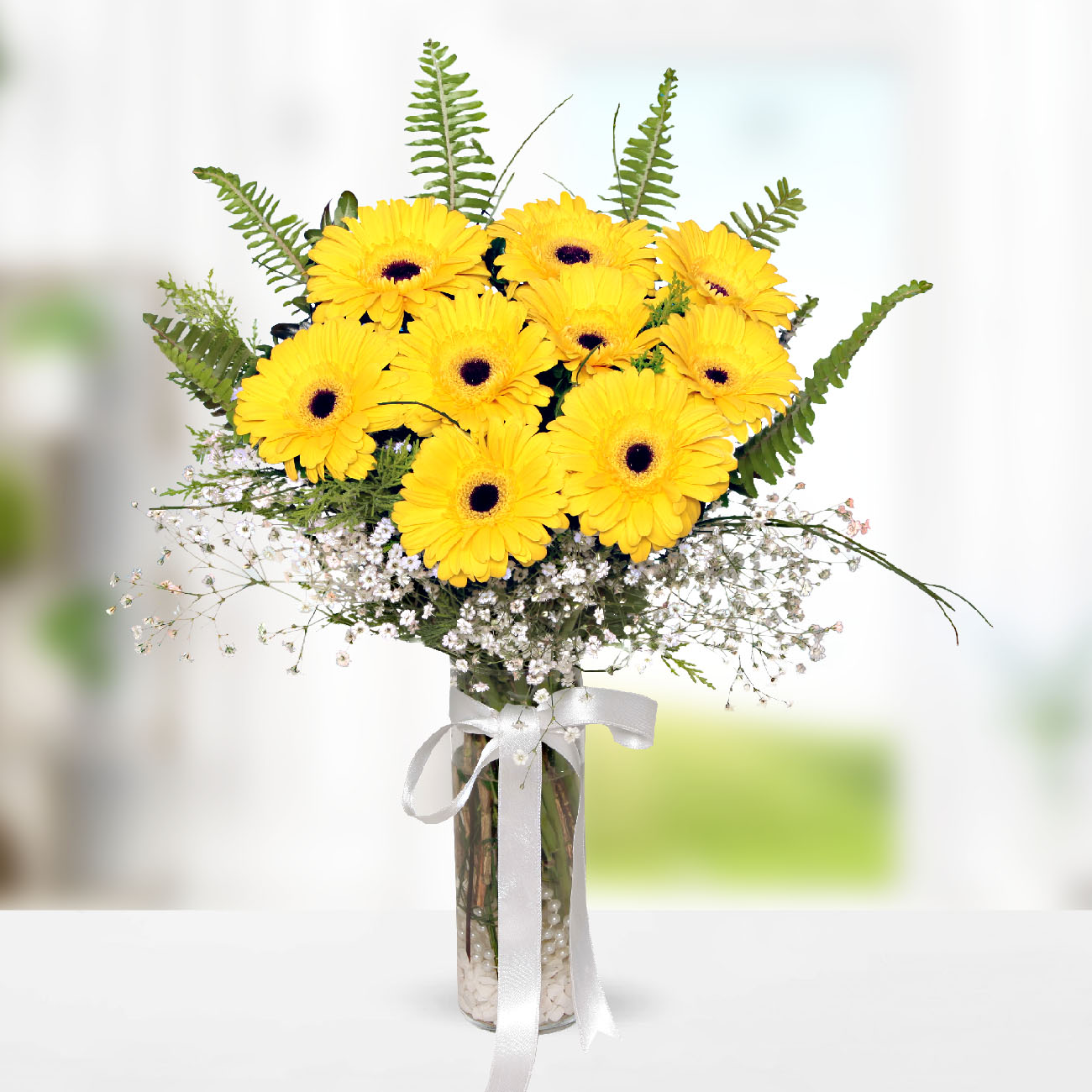 Send flowers Turkey, Yellow Gerbera in Vase from 39USD