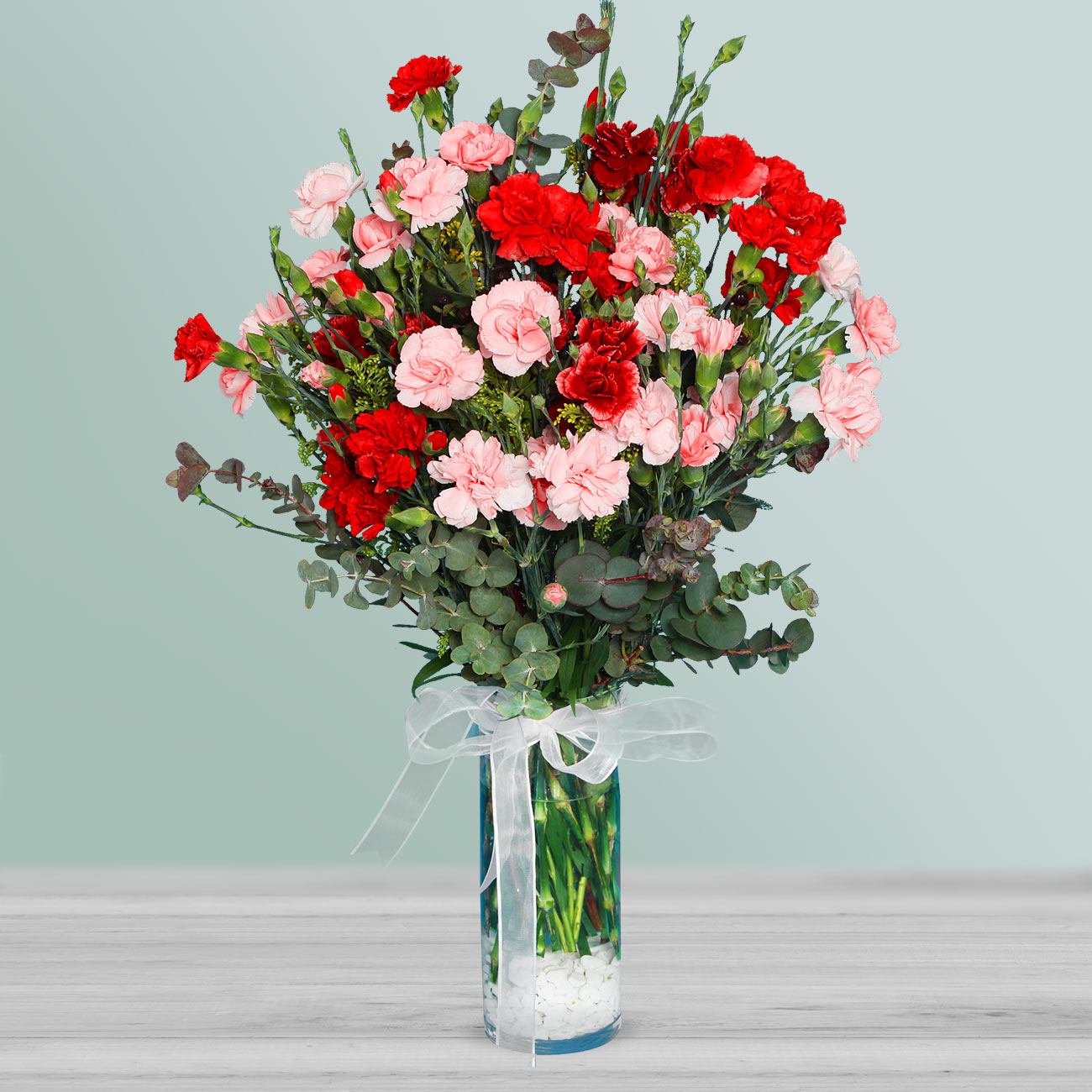 Send flowers Turkey, Red Carnations in Vase from 16USD